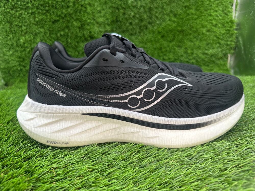 Saucony Ride 18 S11000-100 Athletic Sneaker Womens 10 Black Mesh Training Sports